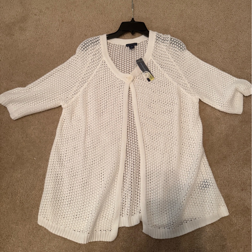 Westbound White Open-Knit Sweater